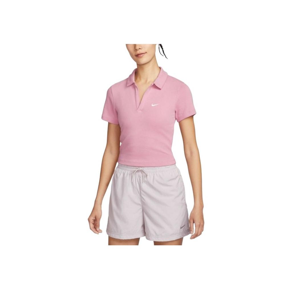 New Nike Sportswear Essentials Series Polo Shirt Women's Pink DV7885-699
