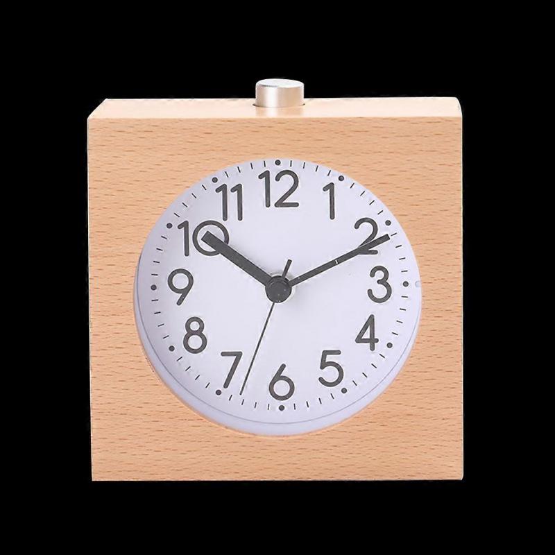 Wood Clock Silent Alarm Clock for General Users In Office or Bedroom Environment 10.10X9.60X4.00CM Size 1Pack