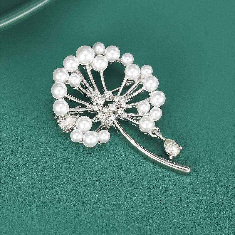 Dandelion Pins For Women Pearl Plant Brooches Banquet Party Backpack Gifts Jewelry Accessories