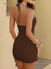 European & American Style Women's Summer Mesh Dress - Sexy Lace-Up Halter Short Skirt