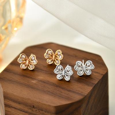 Butterfly Earrings Are Small and Exquisite and Elegant Earrings Niche Design and Diamond-inlaid Gift