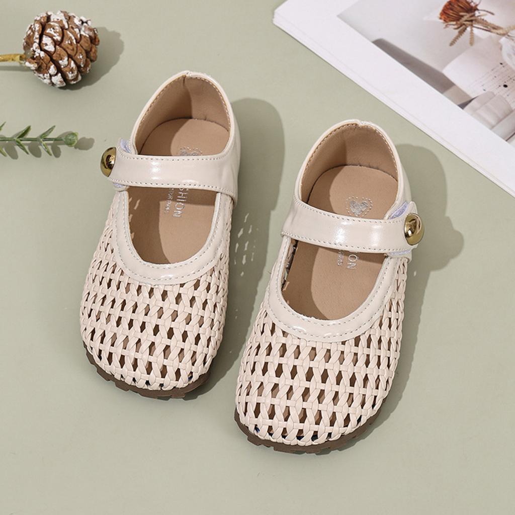 Girls Soft Sole Summer Sandals Closed Toe Breathable Woven Design Adjustable Strap Comfortable Fit Lightweight Shoes for Toddlers and Kids