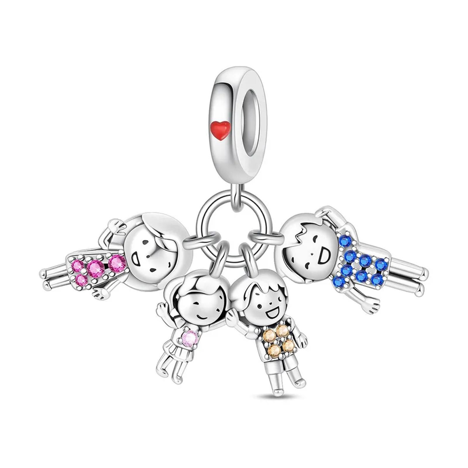 

Family Pendant Charm Beads Compatible with Popular Charm Bracelets Adjustable Fit Suitable for Various Bracelet Styles and Sizes One Size серебряный