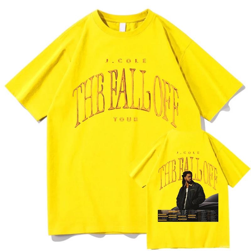 J Cole THE FALL OFF Tour 2026 Tshirts Oneck Short Sleeve Summer WomenUnisex Tshirts Loose Casual Design Graphic Merch Streetwear