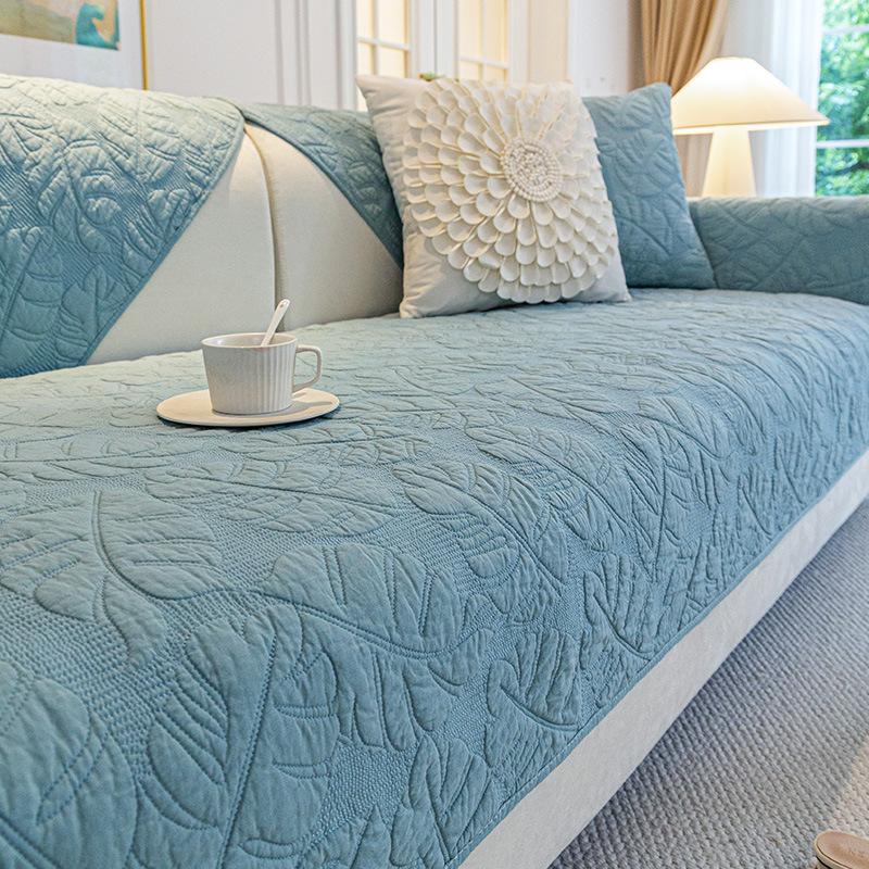 Sofa Cushion Washed Pure Cotton Four Seasons Universal Chinese Simple Non-Slip Cushion Cover Cloth All Cotton Cover Cover Fixed