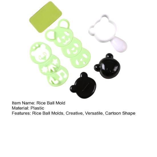 DIY Lunch Box Decorator Rice Ball Molds Kit, Cartoon Bear/Cat/Dog/Panda Shape Onigiri Maker, Cute Kitten Bento Accessories Food Grade