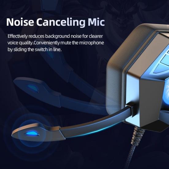 Soyto SY-G15 Wired Headphone High Fidelity Noise Reduction with Cool Breathing Light 3.5mm USB Stereo Gaming Headset for Computer