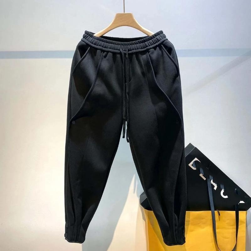 Design-sensing Wardrobe Pants Men's Spring Autumn New Harem Pants Loose Tucked Feet Pleated Casual Trendy Pants