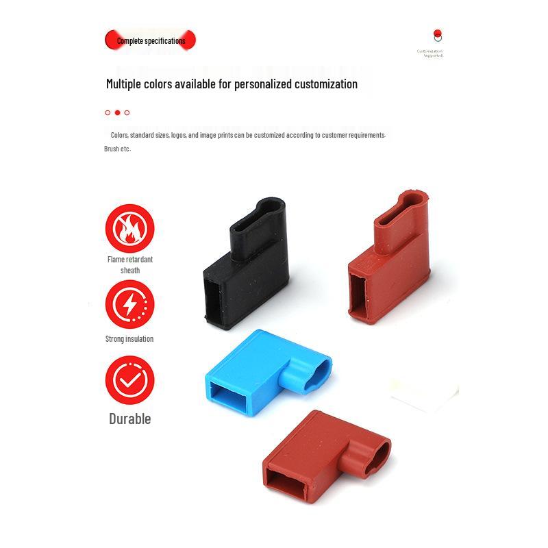 Flame Retardant Silicone Terminal Shroud 6.3mm Flag Straight Flat Crimp Female Insulated