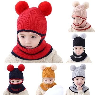 Girl Beanie Hat Double Rabbit For Keep Ear Warm Winter Kid Boy Cute Cap