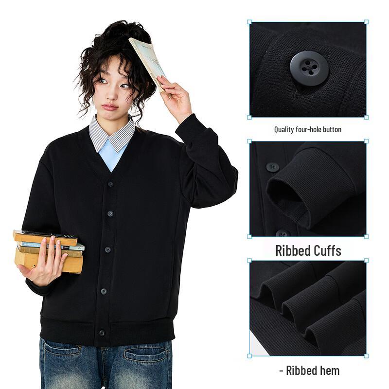 Warrior Unisex V-Neck Knit Cardigan Sweatshirt
