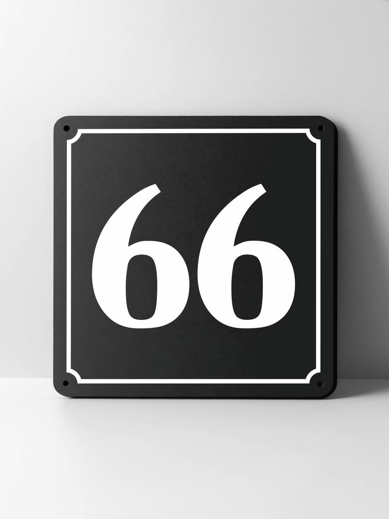 Metal House Number Sign, Black White Contrast, Outdoor Wall Decor for Home Street