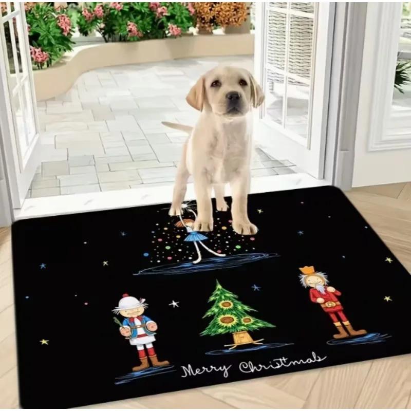 Christmas Nutcracker Christmas Gift Decoration Printing Fashion Door Mat Enlarged Carpet Camping Car Design Farmhouse Decoration