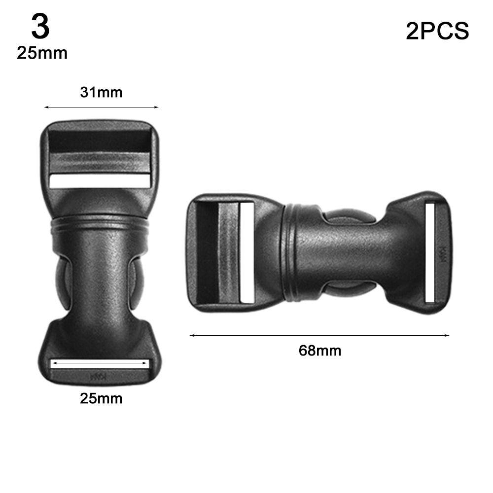 2 Stück schwarze Paracord-Armbandschnalle, seitliche Kunststoffschnallen, gebogene Schnalle, Schloss, Outdoor-Werkzeug