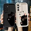 Phone Cover Case for Samsung Galaxy A16 A53 A54 A71 A72 A56 A23 A12 A13 A35 A36 A15 A26 A32 A51 A73 A34 Hello Cute Blacks Cat