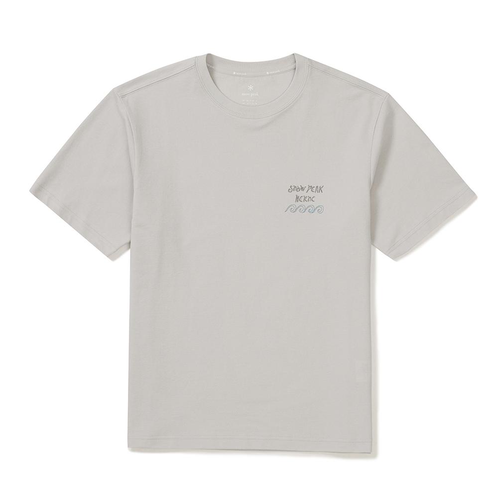 [Snowpeak] [Snow Peak X Hersi] Graphic Short Sleeve T-Shirt Ice Gray (S25MMFTS36)