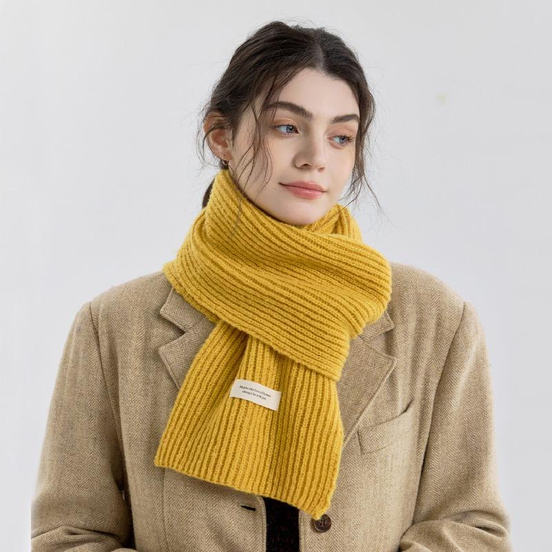 Versatile solid color knitted scarf scarf plush soft male and female couples scarf autumn and winter outer shawl