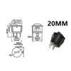 5pcs/10pcs 16mm Diameter Small Round Boat Rocker Switches Black Mini Round Black White Red 2 Pin ON-OFF Rocker Switch 20MM