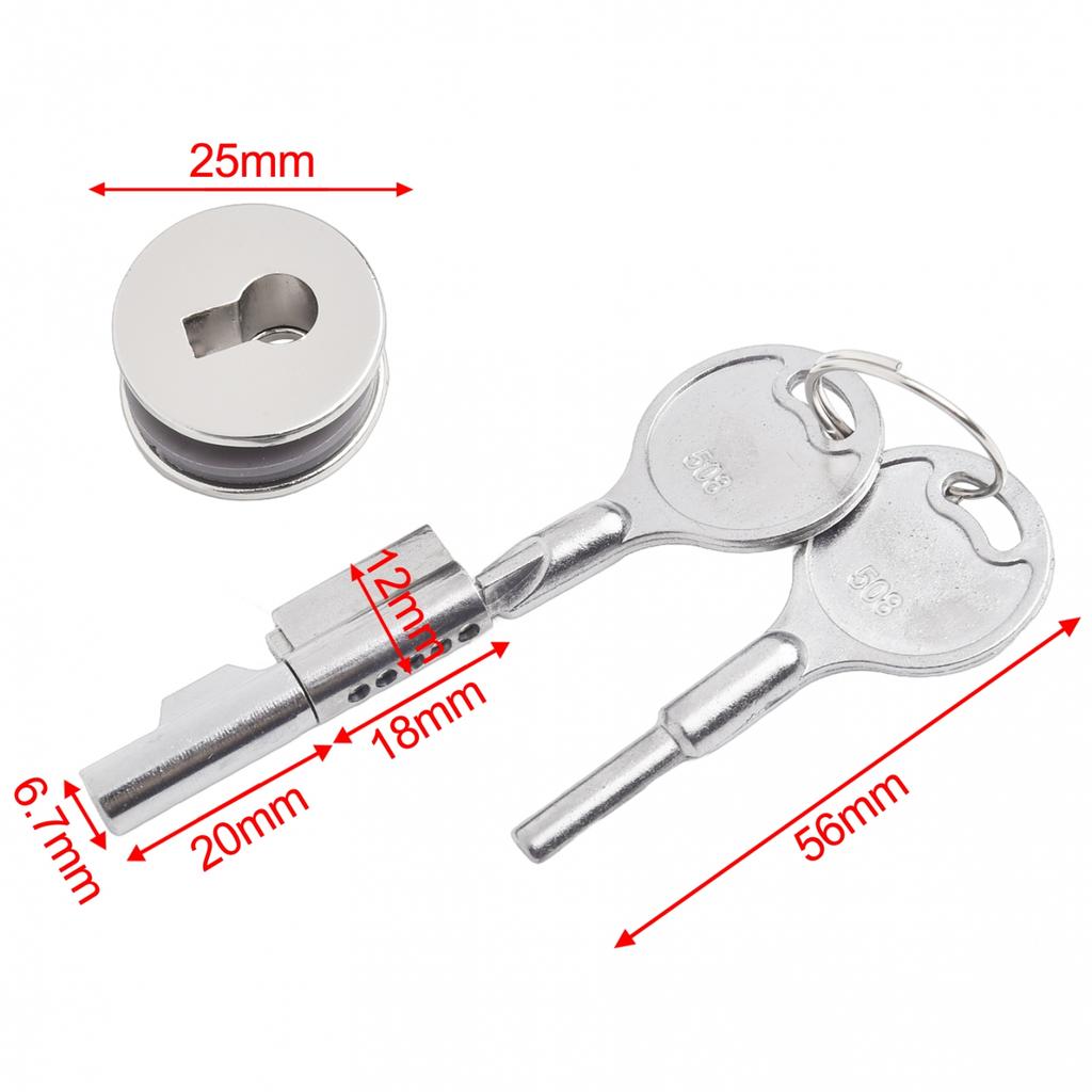 Display Case Keys Sliding Glass Door Lock Chrome Finish