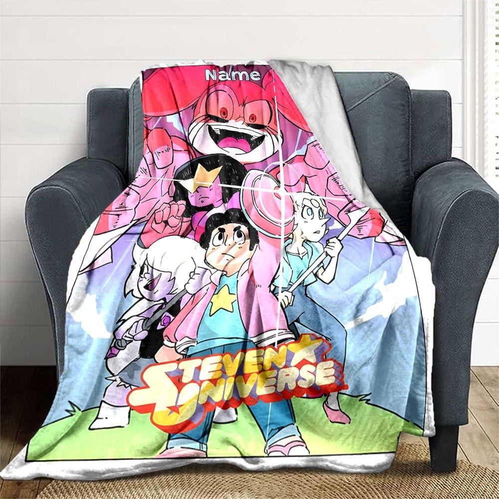 Steven Universe Adventure Multi Purpose Personalized Blanket Customize Text Warmthful Decor Suitable For Sofa Couch Office Bed Picnics Four Seasons
