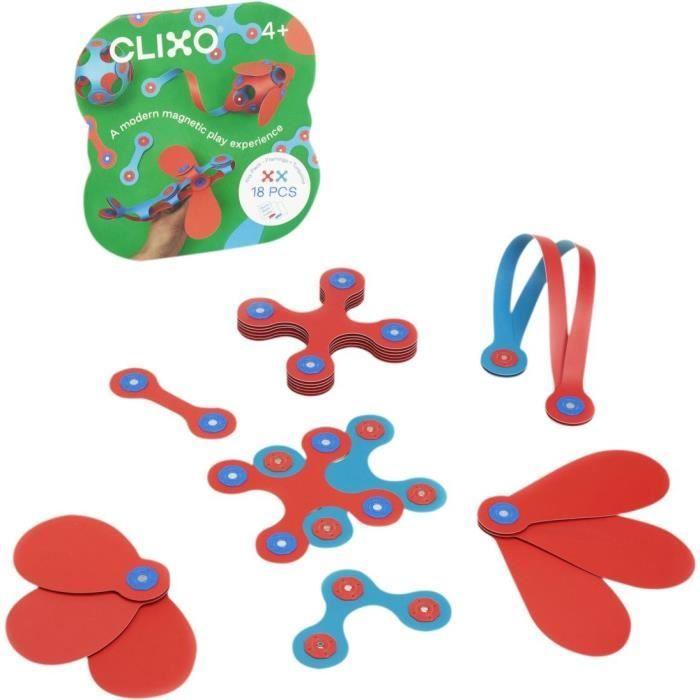 Itsy CLIXO - Flamingo/Turquoise - GIPSY TOYS - Jeu de Construction Magnétique - Jouet Educatif et Créatif - 18 pcs - Dès 4 ans