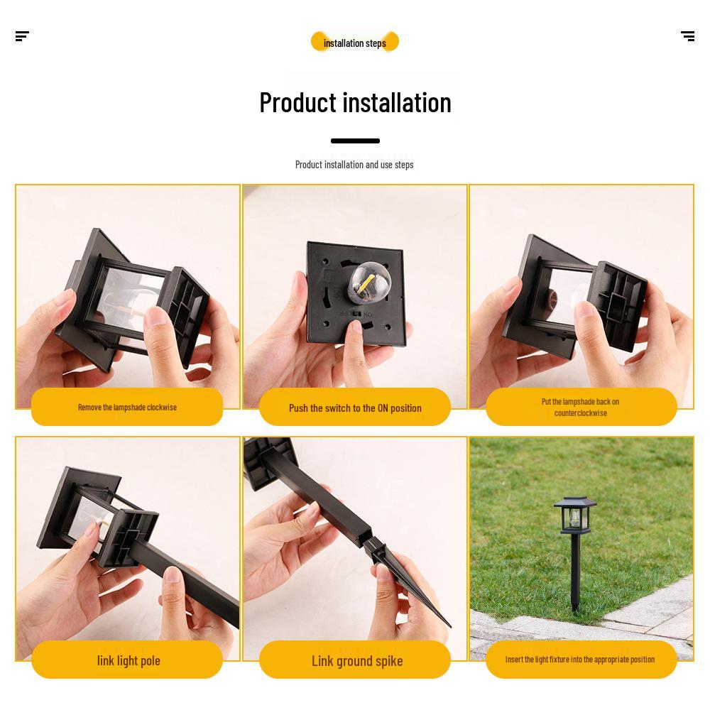 Solar LED Filament Rasenleuchte für Außenlandschafts- und Hofdekoration