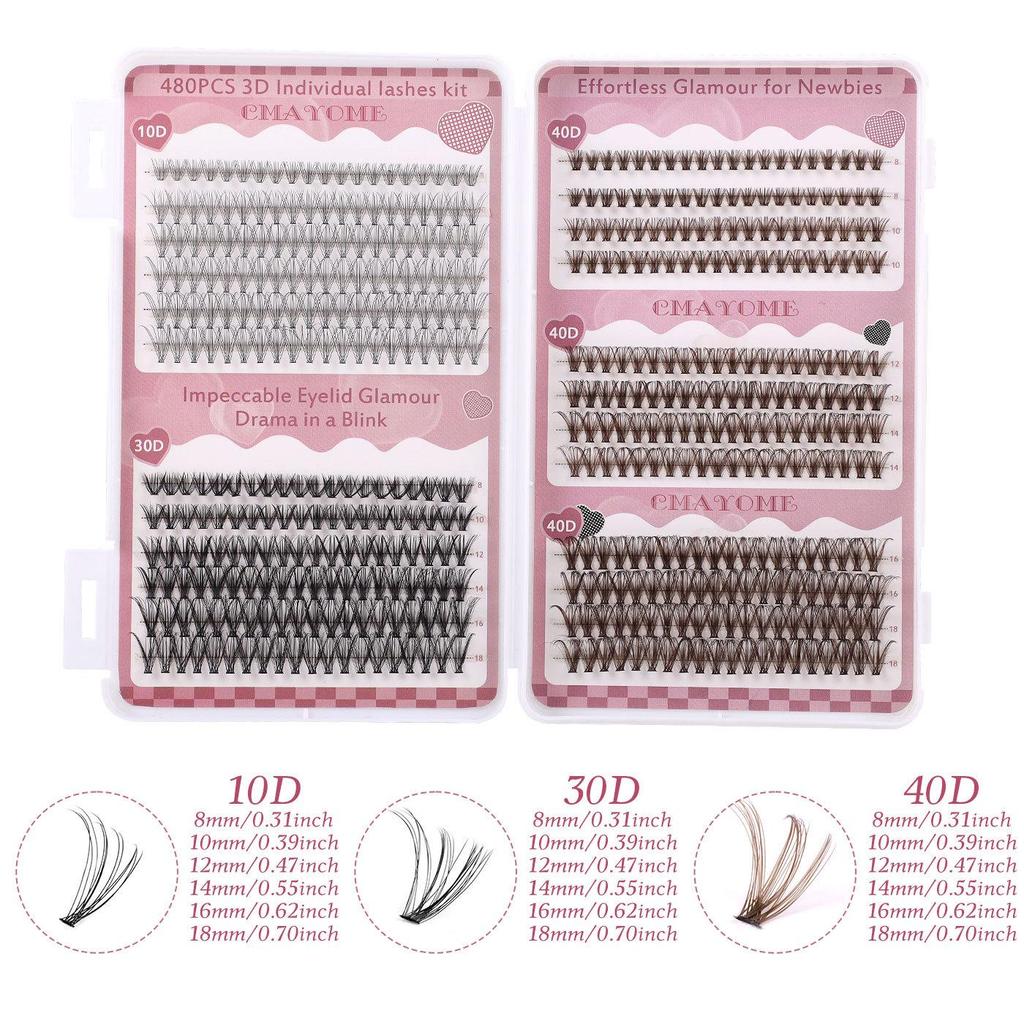 Set Extensii Gene False Natural D Curl 8-18mm - Gene Tip Cluster Segmentat DIY