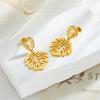 Gold Monstera Leaf Drop Earrings for Women