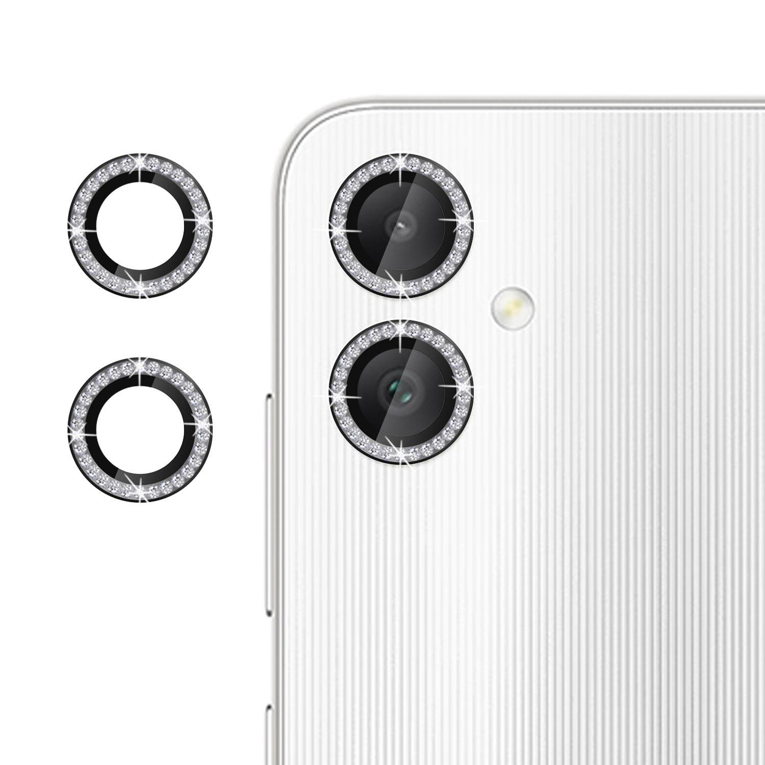 

For Samsung Galaxy A06 5G/4G Camera Lens Protector Diamond Ring Design Tempered Glass Lens Film Black