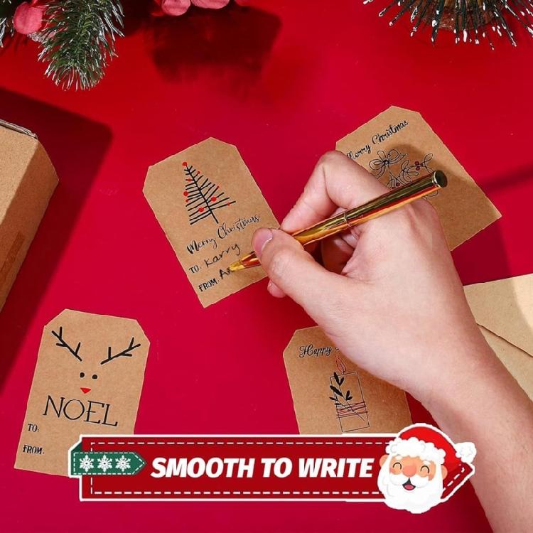 200Pcs Christmas Decorative Sticker 5x7.5cm Adhesive Wrapping Labels Holiday Packaging Sticker for Seal Envelope Card