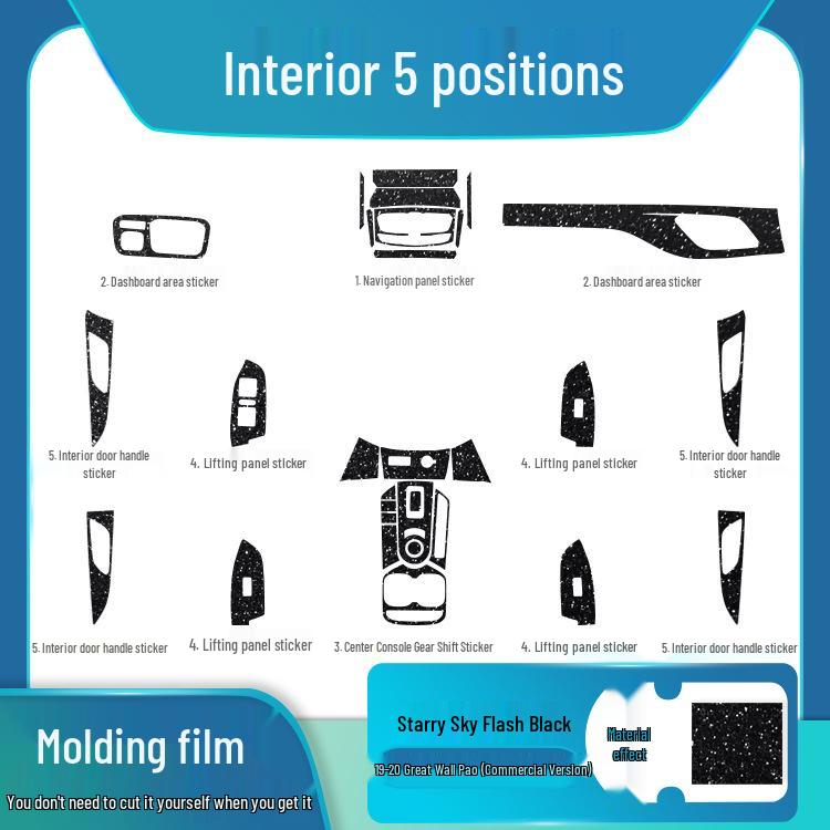 19-20 Great Wall Cannon Interior Carbon Fiber Gear Console Sticker