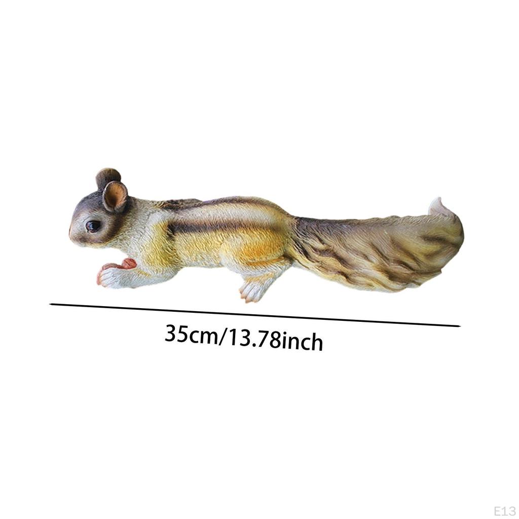 Squirrel Statue Figurine Resin Animal Ornament Garden Accessory Creative Hanging Easy to Install