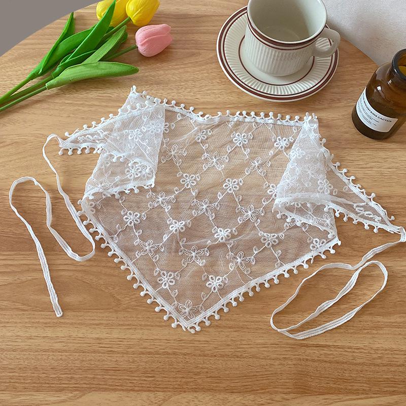 

Французский Ретро Кружевной Треугольный Платок для Детских Волос: Милая корейская повязка на голову-шейный платок