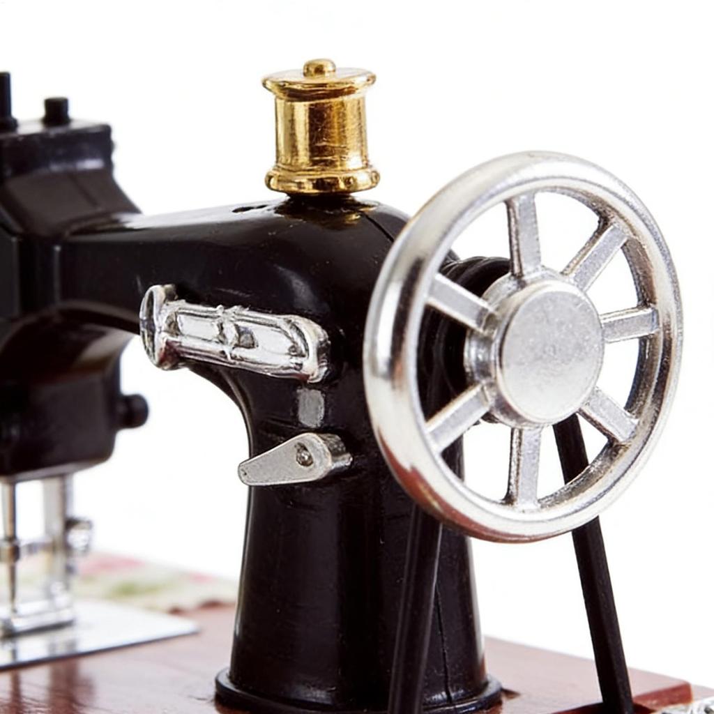 Sewing Machine Desk Decoration Hand-crank Music Box Ornament Sewing Machine Mini Music Box for Wedding Party Gathering Home