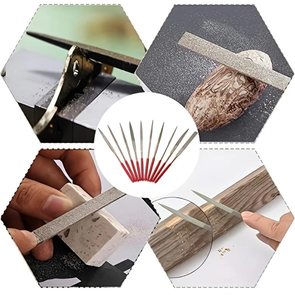 10Pcs/set Special Shaped Diamond Needle File Set Plating Polishing Tool Mini Needle File Kit