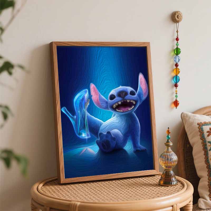 Disney oil painting kit painting art Stitch home bedroom wall decoration handmade diy gift.