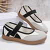 Women's Flat Shallow-Mouth Ballet-Style Casual Shoes With Velcro Strap, Training Style Comfortable Footwear, Available In Large Sizes.