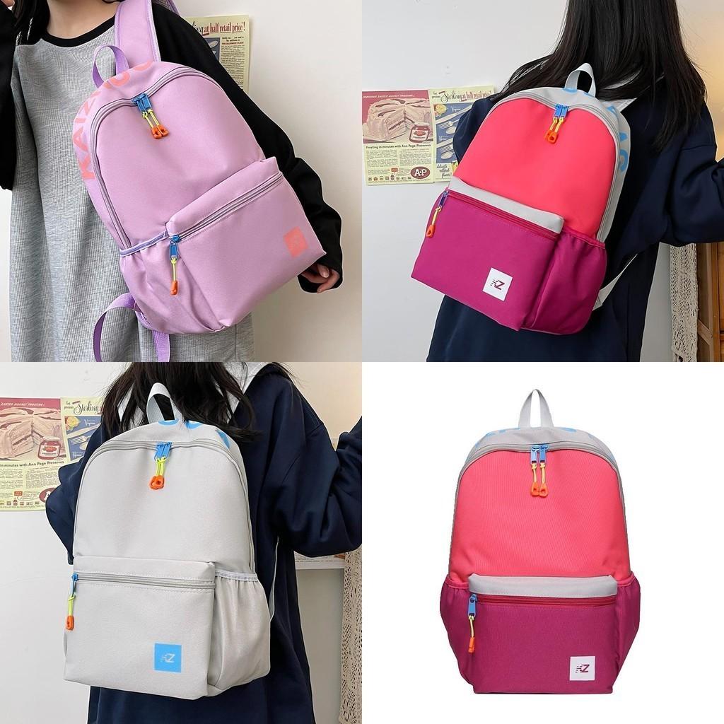 New Fashion Color Block Cute Backpack For Teens Lightweight And Stylish Shoulder Bag With High Color Value