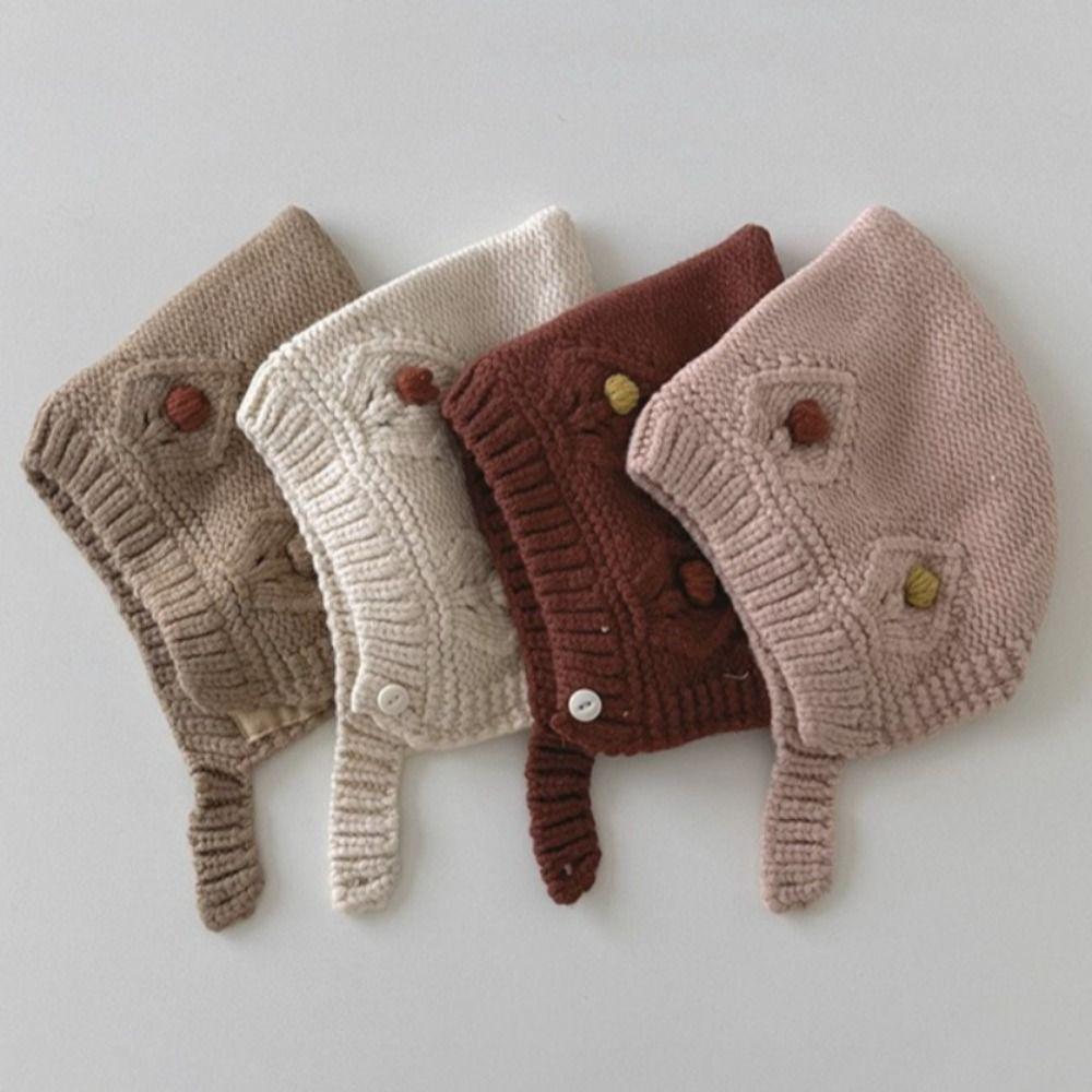 Soft Infant Ear Protection Hat Windproof Toddler Knit Hat Baby Knitted Cap Autumn Winter