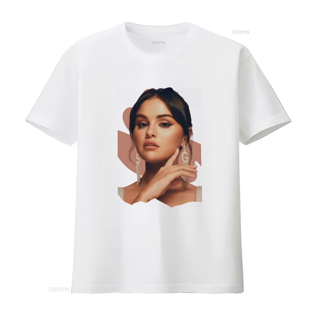New Selena Gomez Music Inspired T Shirt Black All Sizes Sparkling Design NG2067 Vintage Washed Homme Stretched Streetwear