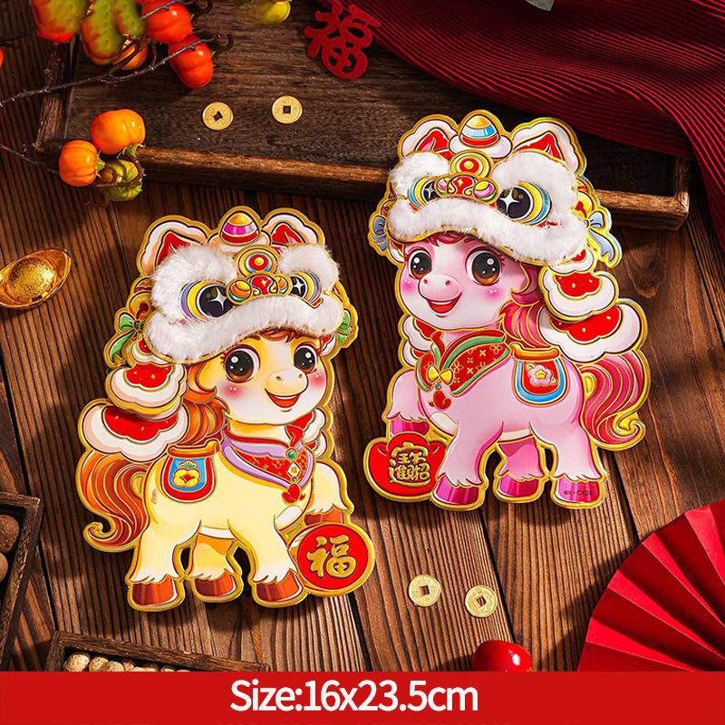 2026 Chinesisches Neujahrs-Paarreim Frühlingsfest-Paarreime Fenster Tür Aufkleber Dekorationen Traditionelles Pferd Neujahrs-Schmuck