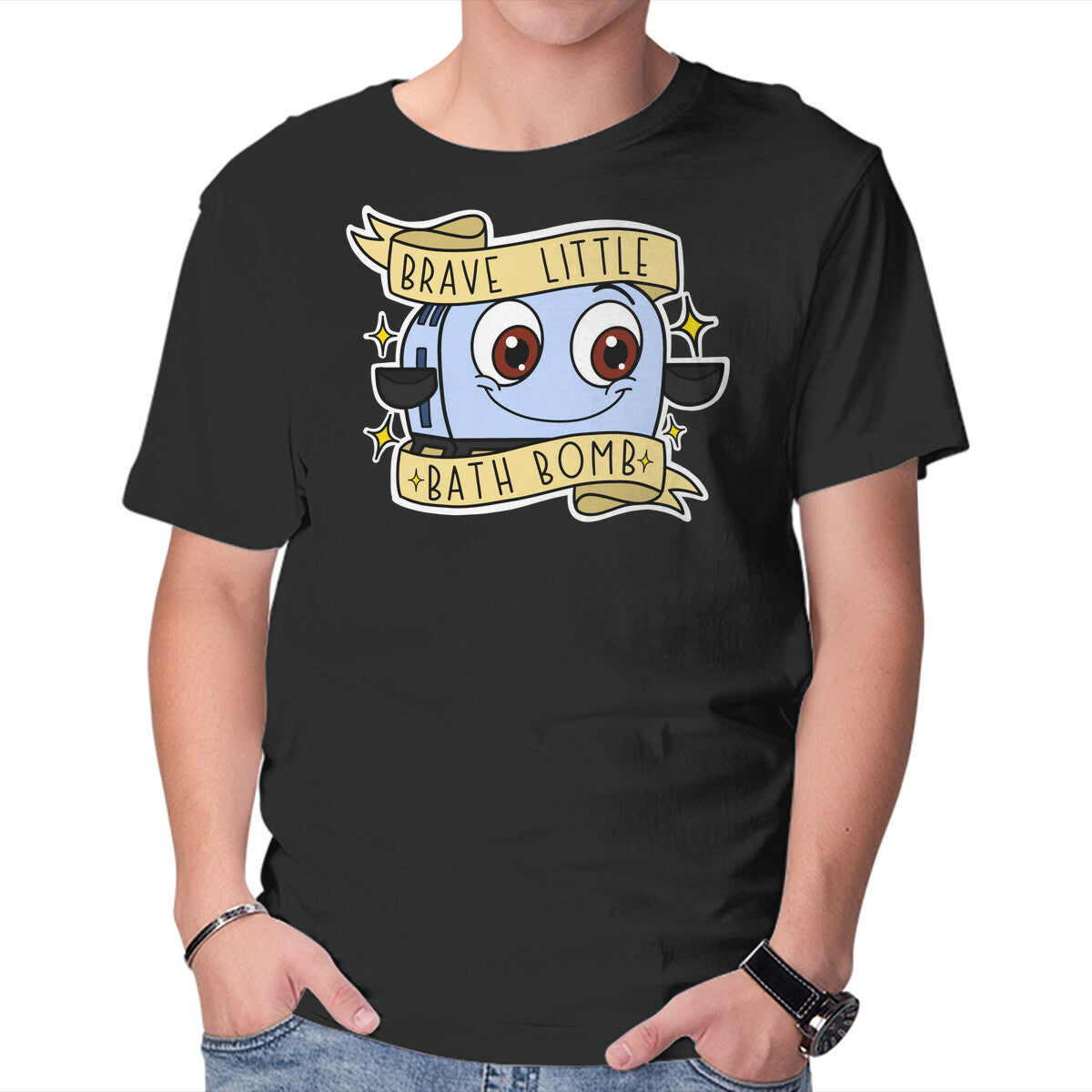 Unisex Crew Neck T-Shirt Brave Little Bath Bomb Graphic Short Sleeve Casual Tee XXXXL