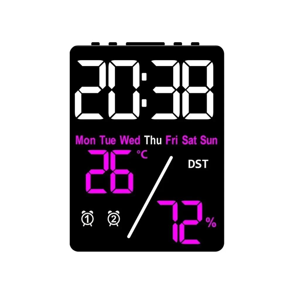 Large Digital Wall Clock Temperature Date Week Display Memory Table Clock Wall-mounted Multifunctional Electronic LED Clocks