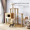 Solid Wood Large Cat Tree with Space Capsule and Jumping Platform