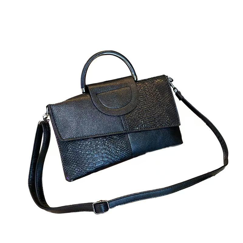 

European & American Style High-End Crocodile Pattern Women s Large Capacity Urban Casual Shoulder Handbag