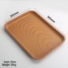 ZISIZ Wood Grain Plastic Rectangular Serving Tray