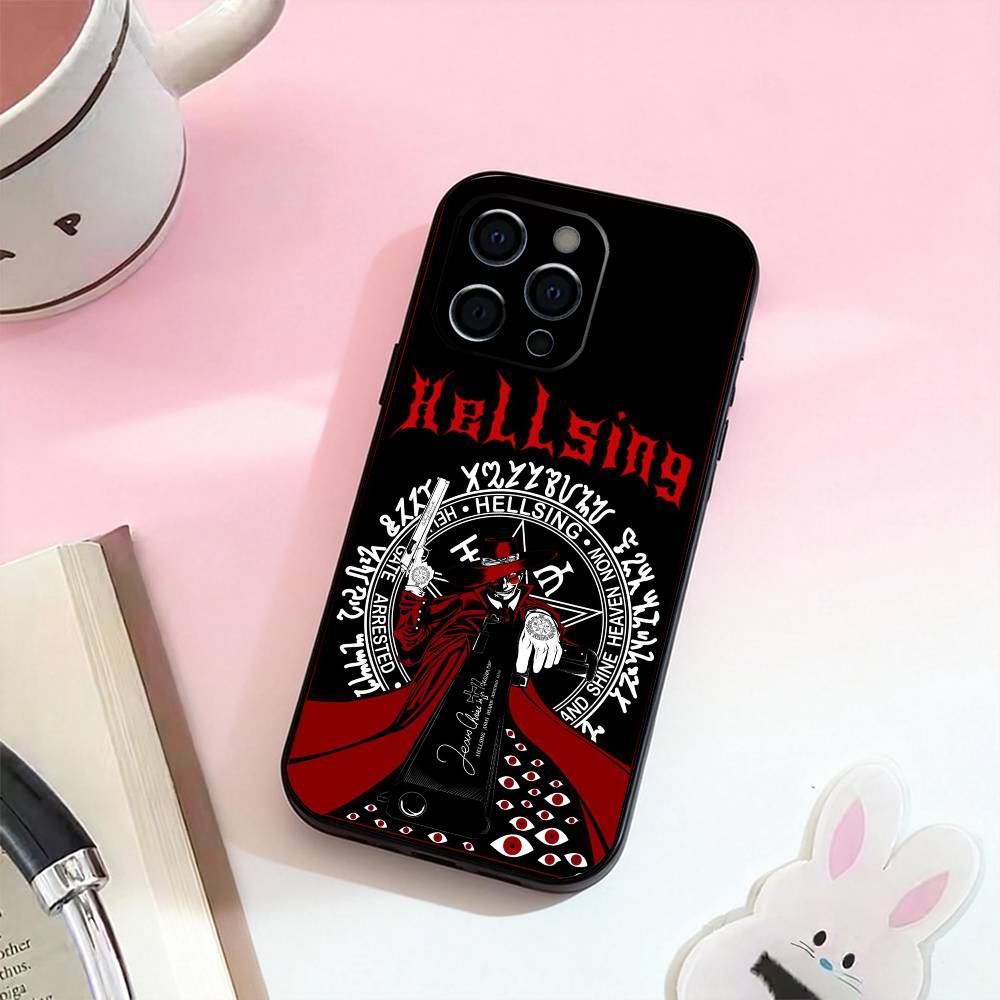 Anime H-hellsing S Phone Case For iPhone 17,16,15,14,13,12,11 Plus,Pro Max,Soft Silicone Black Cover