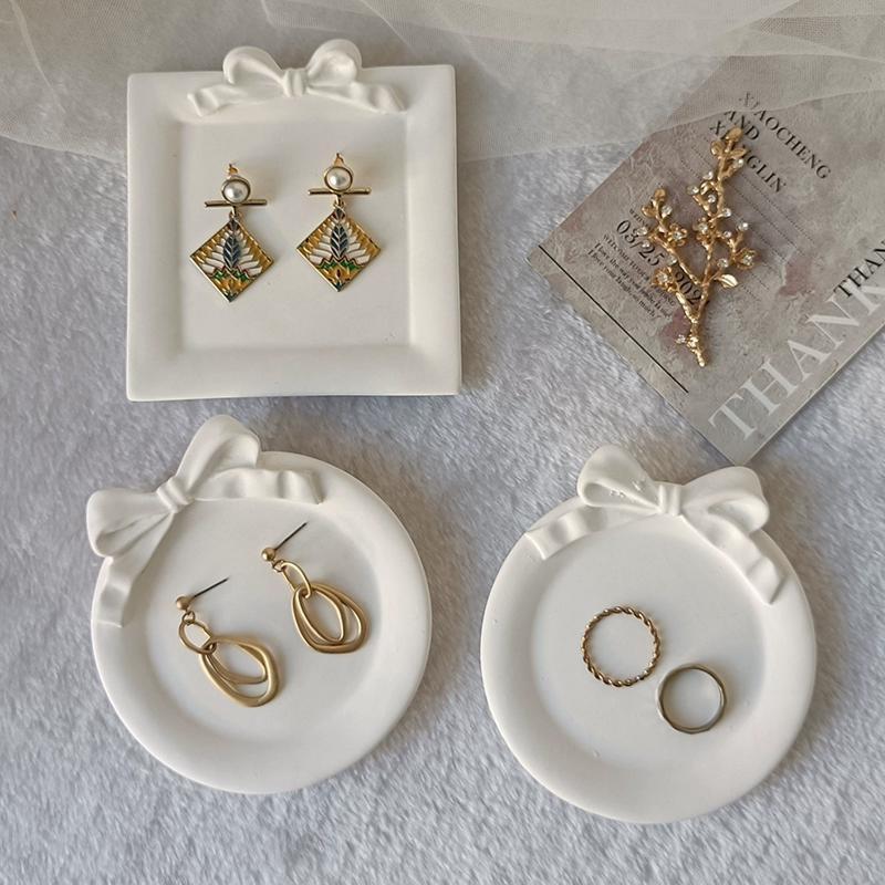 DIY Drip Glue Mold European Style Tray Lace INS Bow Storage Tray Box Silicone Plate Ornament