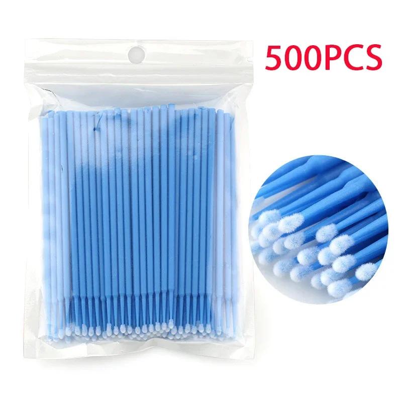 

500/1000PCS Microbrush Cotton Swab Eyelash Brushes Removing Cleaning Lash Extensions Accessori Micro Individual Eyelashes Wool Fiber