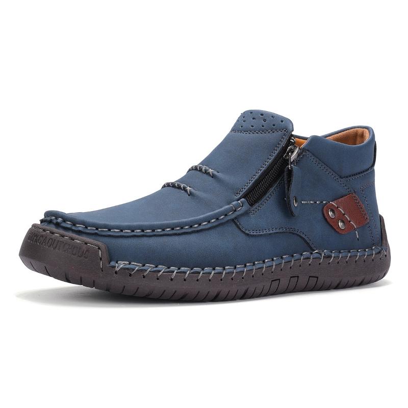 Men's Outdoor Casual Shoes Slip-on Flats Leather Shoes High-top Shoes Large Sizes Ankle Boots Formal Shoes 38-50